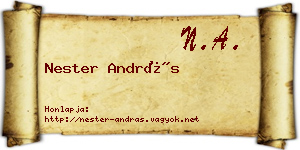 Nester András névjegykártya